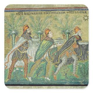 The procession of the three kings square sticker