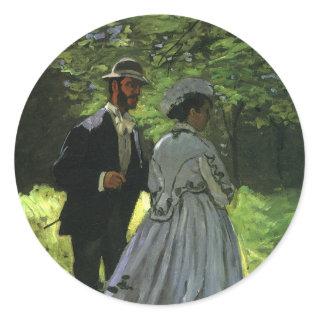 The Promenaders, aka The Strollers by Claude Monet Classic Round Sticker