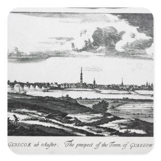 The Prospect of the Town of Glasgow Square Sticker