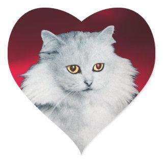 THE QUEEN OF WHITE CATS, Red Heart Heart Sticker