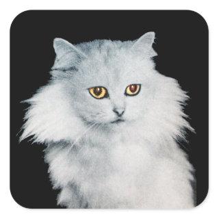 THE QUEEN OF WHITE CATS SQUARE STICKER