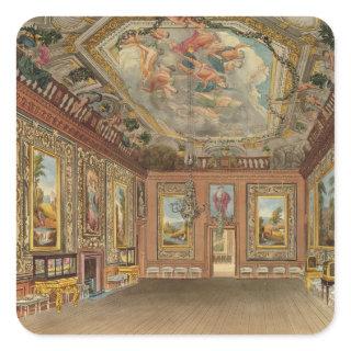 The Queen's Drawing Room, Windsor Castle, from 'Ro Square Sticker