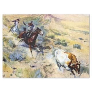“The Quitter” Western Art by Charles M Russell Tissue Paper