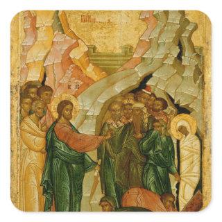 The Raising of Lazarus, Russian icon Square Sticker