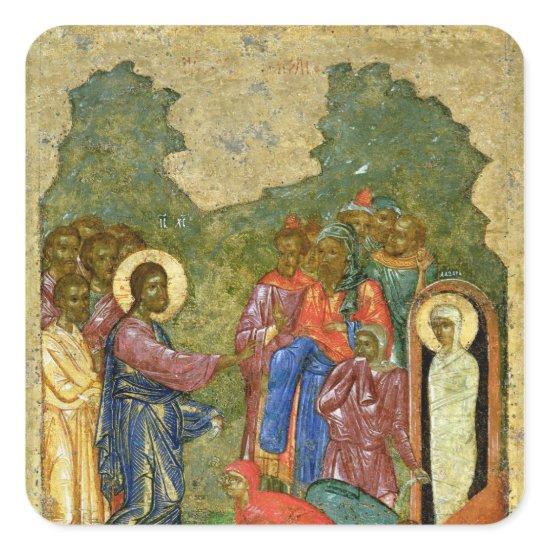 The Raising of Lazarus, Russian icon Square Sticker