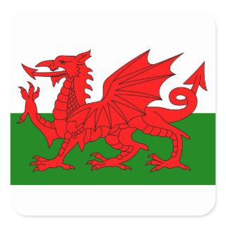 The Red Dragon [Flag of Wales] Square Sticker