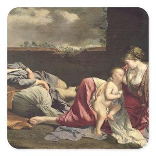 The Rest on the Flight into Egypt, 1628 Square Sticker