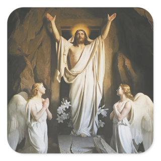 The Resurrection by Carl Bloch, Religious Art Square Sticker