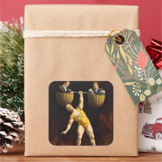 The Sandow Eugen Sandow Vaudeville Weightlifter  Square Sticker