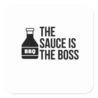 THE SAUCE IS THE BOSS SQUARE STICKER