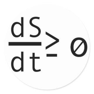 The Second Law of Thermodynamics Classic Round Sticker
