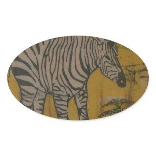 The Serengeti Spirit: Zebra Grazing in the Mara Oval Sticker