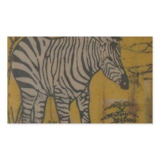 The Serengeti Spirit: Zebra Grazing in the Mara Rectangular Sticker