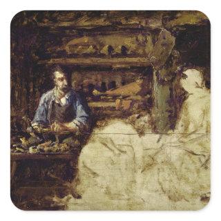 The Shoemaker of Reville, a town near Cherbourg Square Sticker