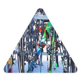 The Ski Party - Skis and Poles Triangle Sticker