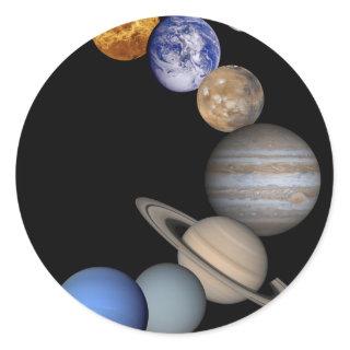 The solar system range our planets classic round sticker