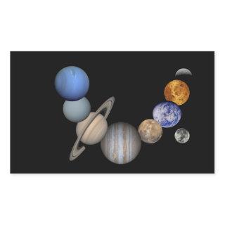 The solar system range our planets rectangular sticker