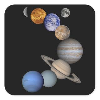 The solar system range our planets square sticker