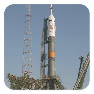 The Soyuz rocket shortly after arrival Square Sticker