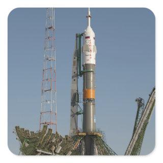 The Soyuz rocket shortly after arrival Square Sticker