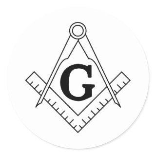 The Square and Compasses Freemasonry Symbol Classic Round Sticker