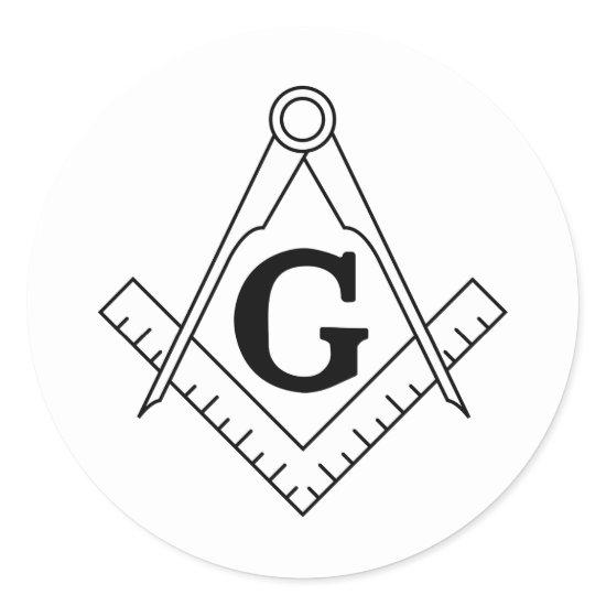 The Square and Compasses Freemasonry Symbol Classic Round Sticker