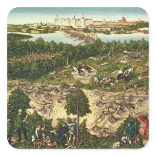 The Stag Hunt Square Sticker
