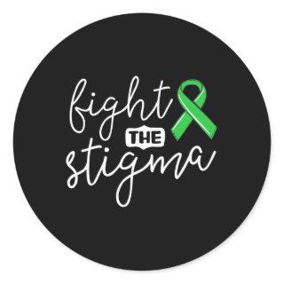 The Stigma Mental Health Awareness Green Ribbon  Classic Round Sticker