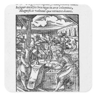 The stone-cutter square sticker