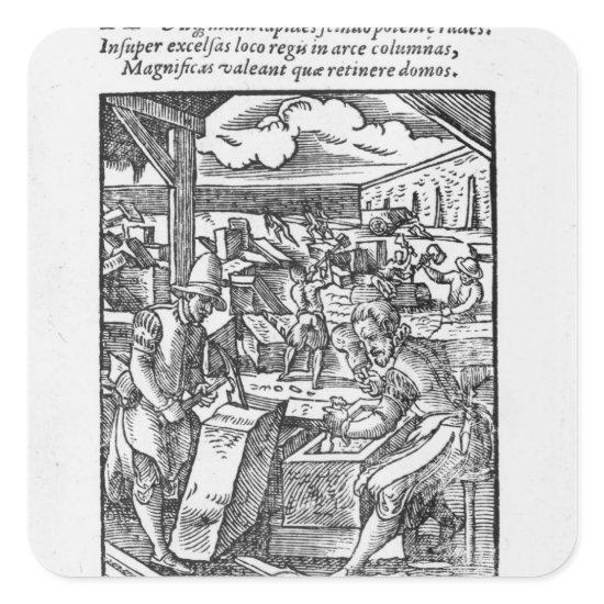 The stone-cutter square sticker
