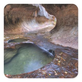 The Subway along the Left Fork of the Virgin 2 Square Sticker