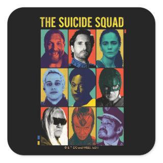 The Suicide Squad | Retro Grid With Amanda Waller Square Sticker