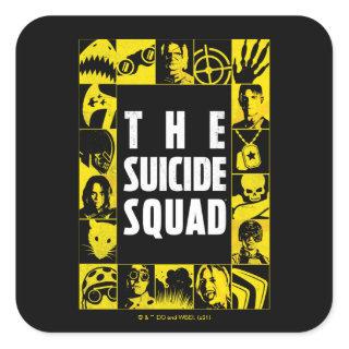 The Suicide Squad | Yellow & Black Icon Blocks Square Sticker