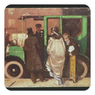 The Taxi Cab, c.1908-10 Square Sticker