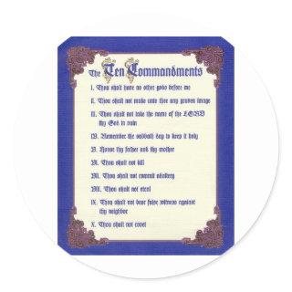 THE TEN COMMANDMENTS CLASSIC ROUND STICKER