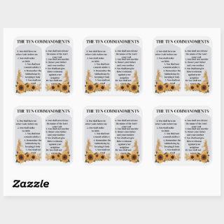 The Ten Commandments Square Sticker