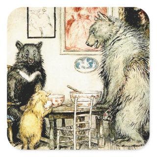 “The Three Bears” by Arthur Rackham Square Sticker