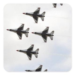 The Thunderbirds form a 6-ship Delta formation Square Sticker