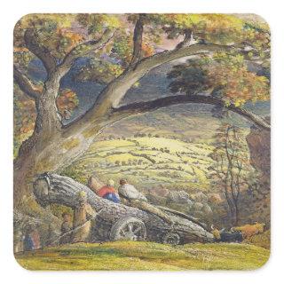 The Timber Wain, c.1833-34 (w/c & gouache on paper Square Sticker
