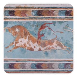 The Toreador Fresco, Knossos Palace, Crete Square Sticker