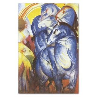 The Tower of Blue Horses by Franz Marc Tissue Paper
