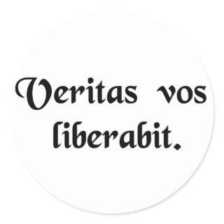 The truth will set you free. classic round sticker