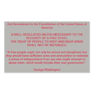 The unalienable right to bear arms. rectangular sticker