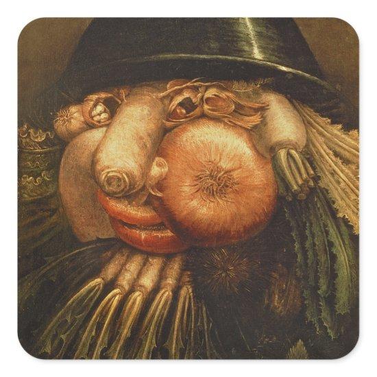 The Vegetable Gardener, c.1590 (oil on panel) Square Sticker