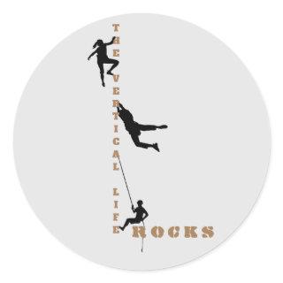 The Vertical Life - Rock Climbing Design Classic Round Sticker