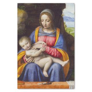 The Virgin and Child in a Landscape by Luini  Tissue Paper