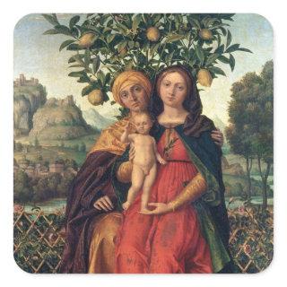 The Virgin and Child with St Anne, 1510-18 Square Sticker
