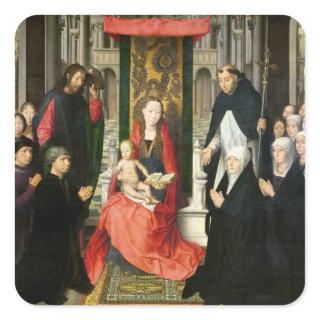 The Virgin and Child with St. James & St. Dominic Square Sticker