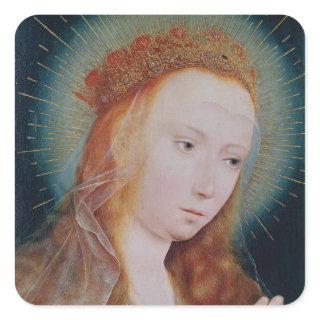 The Virgin at Prayer Square Sticker