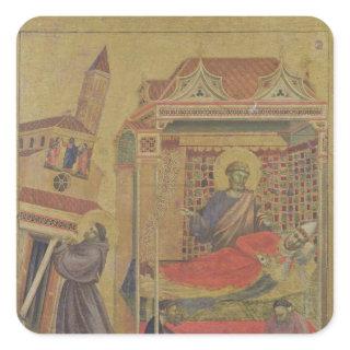 The Vision of Pope Innocent III, c.1295-1300 Square Sticker